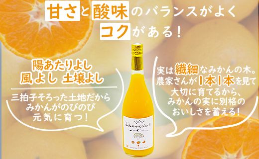 山北みかんジュース720ml2本 - 果汁100％ 高知県産 ブランドみかん 温州みかん ストレートジュース 果物 フルーツ 柑橘 オレンジ yk-0040