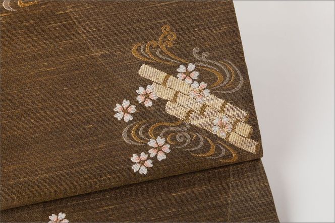 丹後の藤布　袋帯「天の川」　草　FY00082