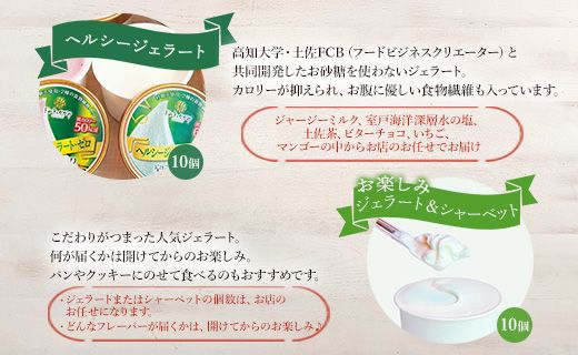 ドルチェかがみ ヘルシージェラート&お楽しみジェラートセット 20個入り dc-0065