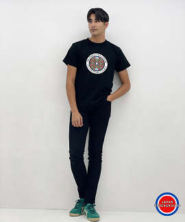 東根市 マンホールＴシャツ(黒)　A-0837r