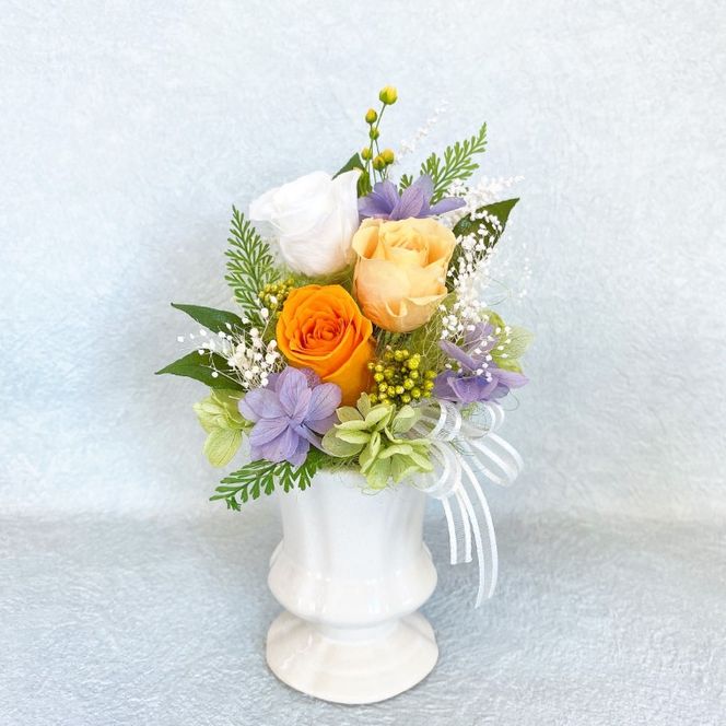 AJ022-1 プリザーブドフラワーアレンジ【カリヌゥ 2個セット ピンク/オレンジ】春日部市 シュガーパイン