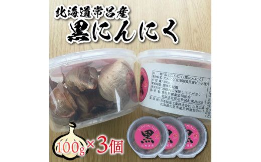 北海道常呂産 黒にんにく 100g×3 ( 北海道産 野菜 にんにく ニンニク )【009-0002】