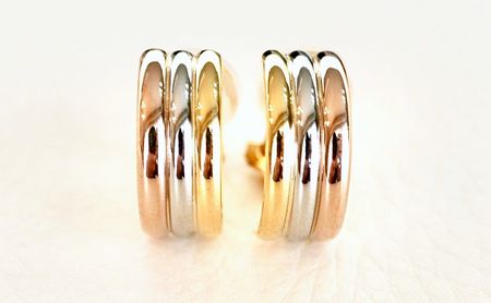 K18 3カラー コンビ YG/WG/PG イヤリング 保証書付 NO-1946 SWAD016