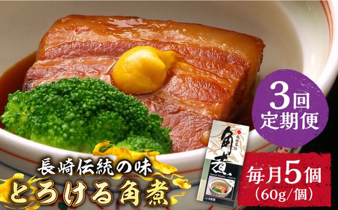 【3回定期便】とろけるおいしさ！長崎卓袱 とろける 角煮 60ｇ × 5個 入り / 肉 豚角煮 豚 /南島原市 / ふるさと企画[SBA045]