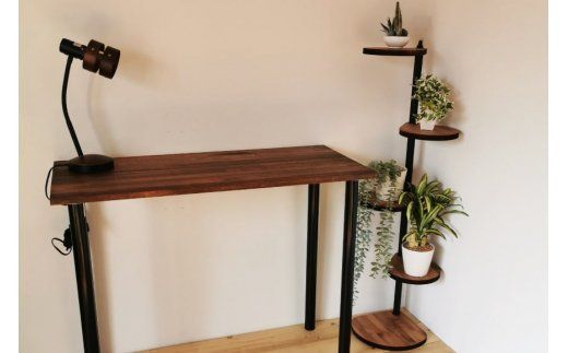 【角にも置ける】しずくのスタンドシェルフ 4段タイプ ブラウン（天然木/完成品） [新星金属製作所 大阪府 守口市 20940948] 