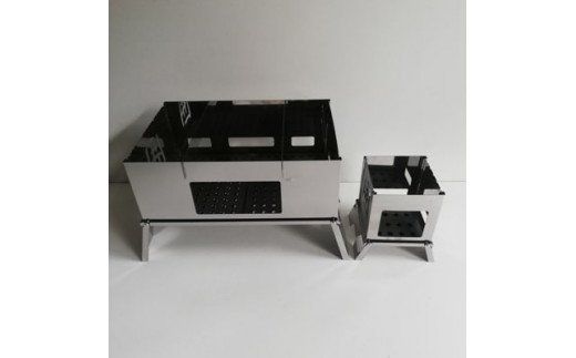 【S/Lサイズ】 セット販売 焚き火台 囲 艶消し 2トーン ネーム ビニールケース付 [新星金属製作所 大阪府 守口市 20940972] かこみ キャンプ ソロ ツーリング 山登り BBQ バーベキュー コンロ 焚火台 焚き火 折り畳み コンパクト 軽量