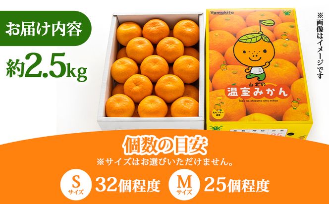 山北温室みかん2.5kg 秀品 ハウスみかん 果物 柑橘類 蜜柑 糖度高め フルーツ ku-0030