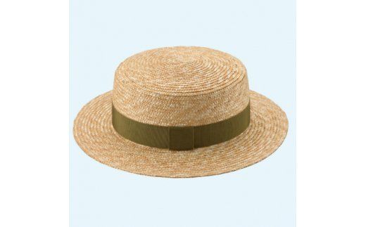 AN071-1 春日部市伝統工芸品田中帽子店麦わら　マラン・ジー　カーキ　　　　　　　頭囲57.5cm(UK-H026-KH-M)