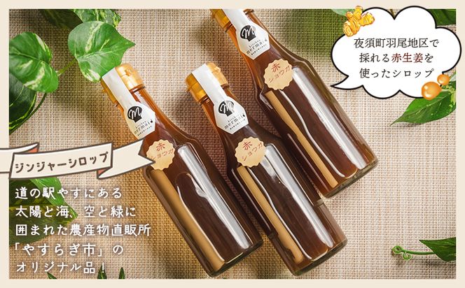 【4回定期便】やすらぎ市 ジンジャーシロップ200ml×5本 - 赤生姜 ショウガ あか しょうが 贈り物 おすそ分け 特産品 ジンジャーエール 料理 調味料 熱中症対策 Wyr-0057
