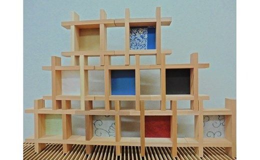 74.並べるだけでギャラリーに。かざり組子 正方 6個組