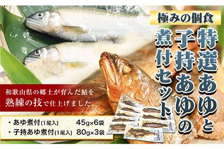 「極みの個食」特選あゆと子持あゆの煮付セット 日高川漁業協同組合[90日以内に出荷予定(土日祝除く)] 和歌山県 日高川町 あゆ 鮎 魚 煮付---wshg_hgtakaset_90d_22_14000_9p---