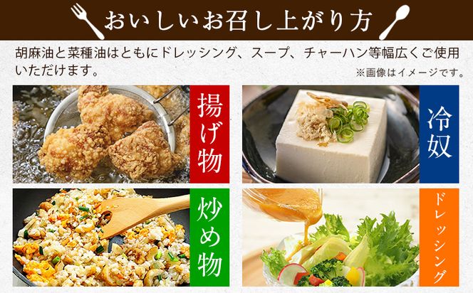 香味焙煎 胡麻油と菜種油 白絞油のセット 各600g 2本 肥後製油株式会社《60営業日以内に出荷予定(土日祝除く)》熊本県 大津町 胡麻油 菜種油 なたね油 ごま油 送料無料---oz_hgs_2_2set---