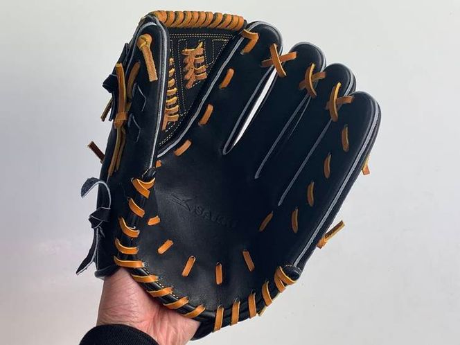 SAEKI　野球グローブ 【軟式・品番112】【ブラック】【Rオレンジ】【クリーム】
