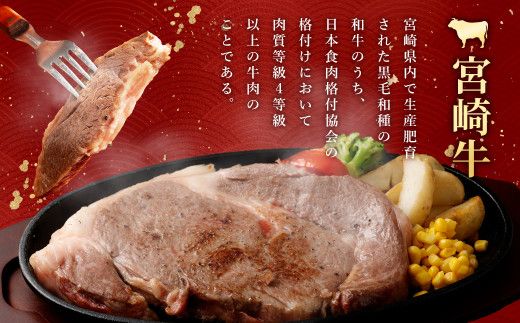 ＜宮崎牛ワンポンドステーキ454g＞翌月末迄に順次出荷【c1071_nh_x1】 黒毛和牛 宮崎牛 牛 ワンポンドステーキ ステーキ 冷凍