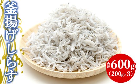 土佐名産 釜揚げしらす 合計600g(約200g×3)- しらす丼 魚 さかな シラス ちりめん じゃこ かまあげ ご飯のお供 ごはん おいしい 送料無料 高知県 香南市 冷凍 tk-0011