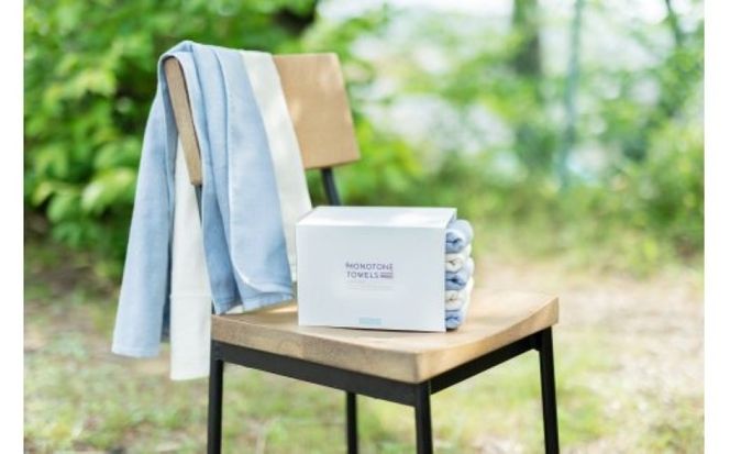 010B1157 さらっとガーゼとふんわりパイルのモノトーンタオル（スモークブルー3枚 キナリ2枚）【泉州タオル 国産 吸水 普段使い シンプル 日用品】