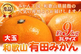 【食べごたえ十分】和歌山有田みかん大玉約9kg(3Lサイズ・秀品） 厳選館《11月上旬-1月末頃出荷》 和歌山県 日高川町 有田みかん みかん 和歌山県 日高川町 有田みかん みかん---wshg_tmt124_ac111_24_12000_9kg---