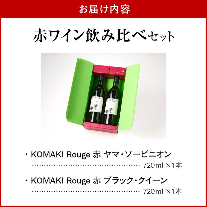 小牧ワイナリー 赤ワイン２本飲み比べセット（小牧産ぶどう100％使用）［026A08］