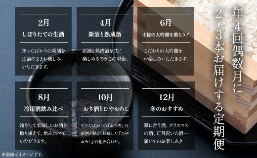 【偶数月4回のお届け】高木酒造 日本酒お楽しみセット - お酒 おさけ アルコール 特別な日 記念日 手土産 おとりよせ お取り寄せ ビン 瓶 飲みやすい 爽やか 高知県 香南市 Wgs-0125