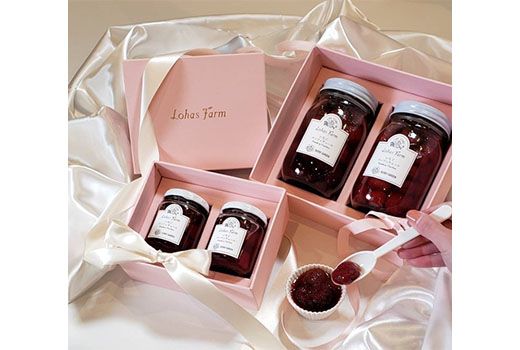 いちご＆ブルーベリー コンフィチュール 500g×各1瓶セット 合計1kg ロイヤルクイーンのいちごと無農薬ブルーベリーの果実ゴロゴロ！ イチゴ 苺 ベリー フルーツ ジャム 栃木県 さくら市産 58ロハスファーム 58ロハスクラブ◇