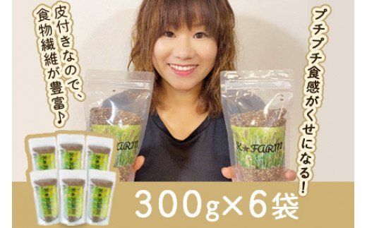 ＜皮付きもち麦(ダイシモチ）300g×6袋＞翌月末迄に順次出荷【a0241_mw】