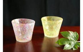 琉球ガラス工房雫】水玉お皿（小・2枚セット）（沖縄県読谷村