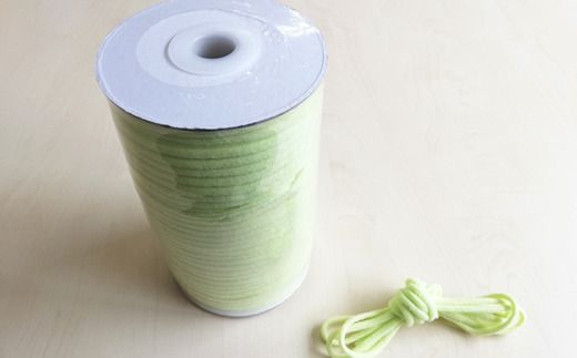 [P058] マスクゴム（リリヤン8本針）4mm×100m（抗ウイルス&抗菌加工済み）【グリーン】