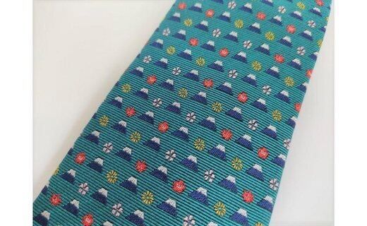 富士桜工房シルクネクタイ「富士と四季(緑)」限定オリジナルデザイン FAA1038