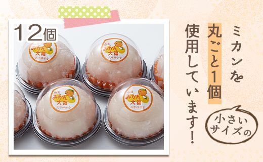 フルーツ大福 フルーツ 山北みかん大福 12個 笑顔こぼれる！ - 期間限定 和菓子 スイーツ フルーツ 武市神栄堂 送料無料 ギフト 贈り物 家庭用 みかん大好き 極甘のミカン大福 yd-0023