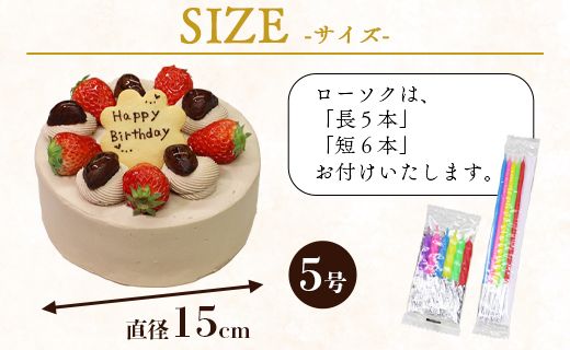 苺屋 誕生日ケーキ 生クリ-ム(チョコ)5号 メッセ-ジ付き 苺屋 誕生日ケーキ 生クリ-ム(チョコ)5号 メッセ-ジ付き