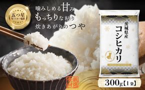 ＼ 新米 令和６年産 ／【 お試しサイズ 】  茨城県産 コシヒカリ 300g (300g×1袋) お試し ♪ 2合 五つ星お米マイスター監修 寄附額 1000円 ポッキリ 米 精米 茨城 お米 おこめ ごはん 白米 米 茨城産 こしひかり [DW01-NT]