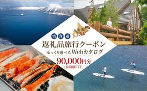 【北海道ツアー】993. 後から選べる旅行Webカタログで使える！ 北海道弟子屈町 旅行クーポン（90,000円分） 旅行券 宿泊券 飲食券 体験サービス券