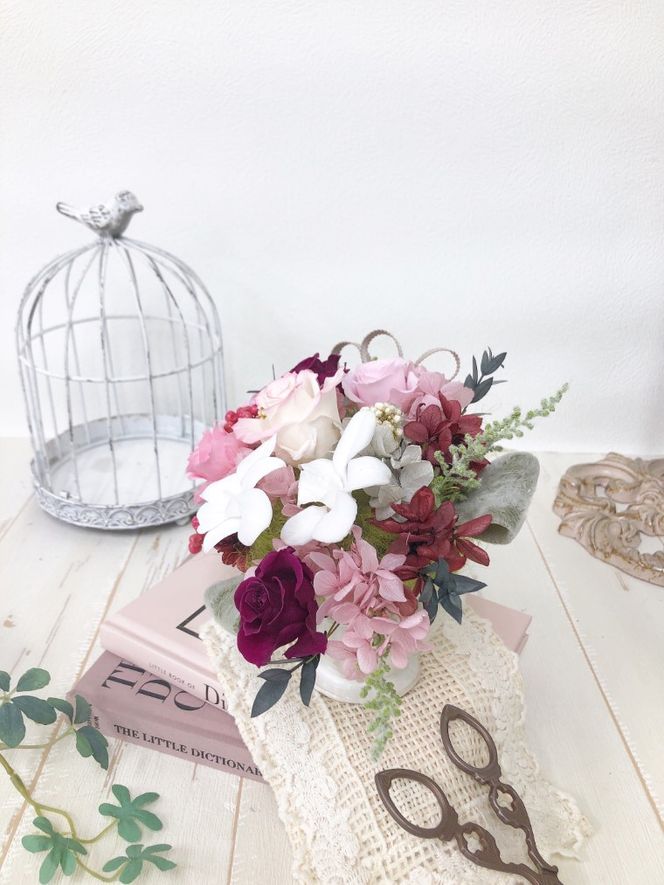 AJ006-2 プリザーブドフラワーアレンジ 【シェリ】 春日部市 シュガーパイン