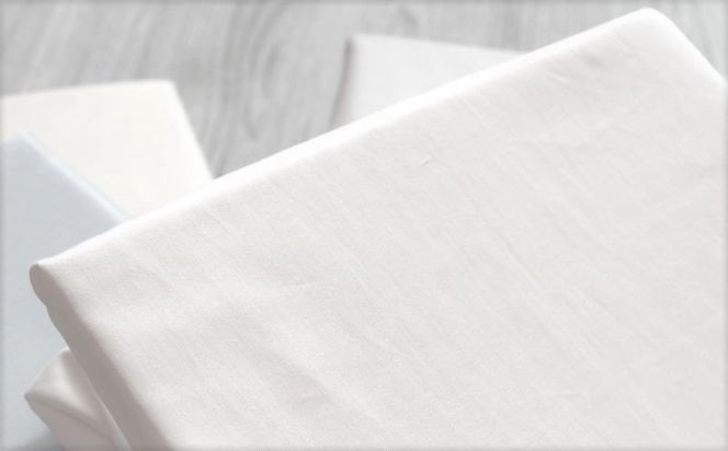 HB018 綿サテン　フィットシーツ　＜ダブルサイズ＞　【ホワイト】