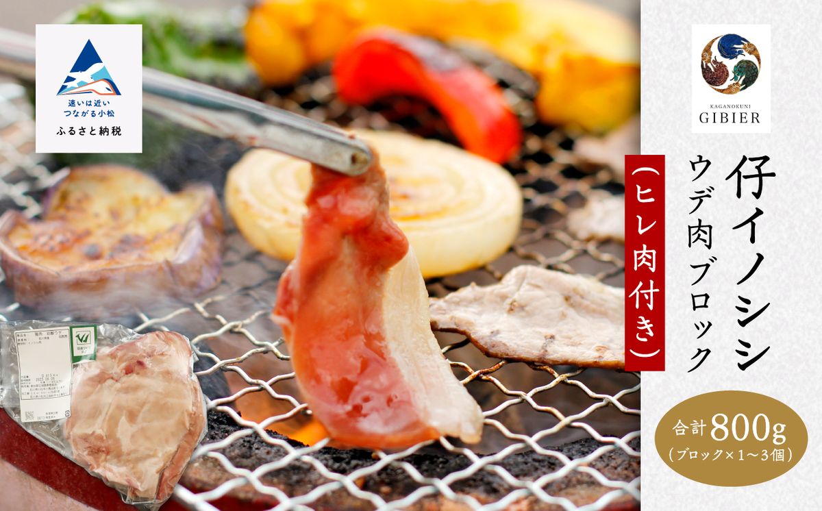 仔イノシシ ウデ肉 ブロック(ヒレ肉付き)800g 010179