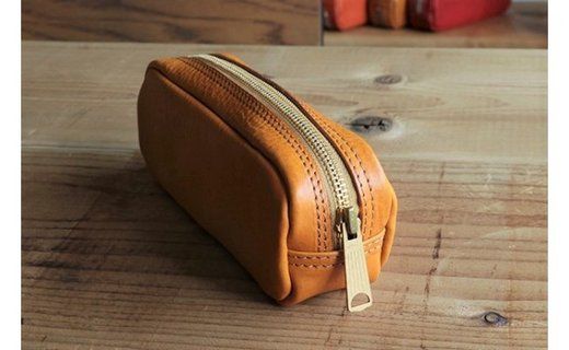 イタリアンレザーペンケース（筆箱） 【イエロー】Z007VC02