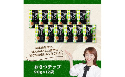 おさつチップ90ｇ×12袋 【 芋 さつまいも 宮崎県産 おさつチップ お菓子 】E11143