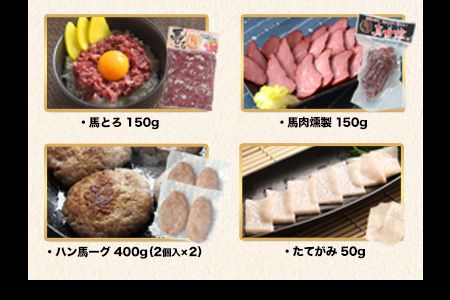 純国産馬肉8種セット《60日以内に出荷予定(土日祝除く)》計2200g 熊本肥育 2年連続農林水産大臣賞受賞 送料無料 馬刺し 馬肉 馬スジ ホルモン 燻製 霜降り ハンバーグ 熊本県大津町---oz_fba8syu_60d_22_25000_2200g---