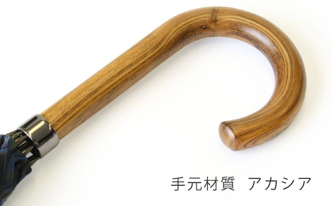 CB064【槙田商店】紳士長傘　Tie Stripe×Plain　WINE