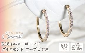 【0.16ct】ダイヤモンド　フープピアス　CSP00056-18Y SWAV012