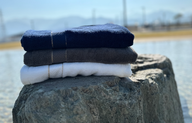 030D131 【THE PREMIUM TOWEL】４枚セットバスタオル／厚手泉州タオル（チャコール）【泉州タオル 国産 吸水 普段使い シンプル 日用品】