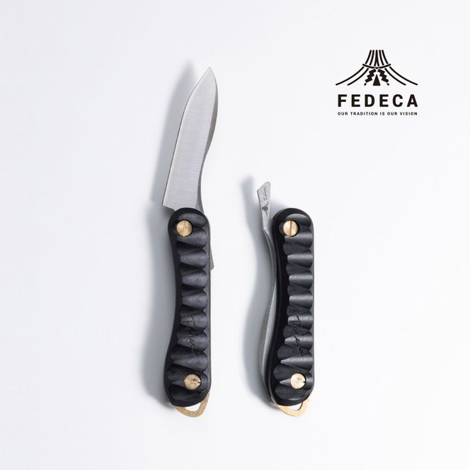 N-92 【FEDECA】 折畳式料理ナイフ Soloリップルブラック　000867