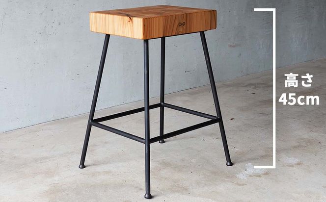 杉エンドグレインのスツール（Compago）45cm E-mp-A16A