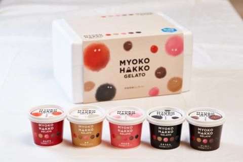 新潟県妙高発酵ジェラート5個セット（かんずり、みそ、あまざけ、コーヒー）