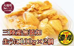 【令和7年発送先行予約】天然生うに100g×2個《キタムラサキウニ》【2025年5月上旬～8月発送】【配送日指定不可】【0tsuchi01224-202410】【05】