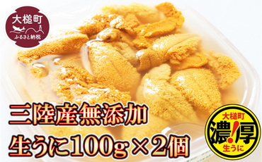 【5月中旬～発送】天然生うに100g×2個《キタムラサキウニ》【配送日指定不可】【0tsuchi01224】【05】