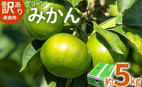 家庭用 訳あり グリーンみかん 約5kg - 送料無料 ミカン 蜜柑 柑橘 果実 ご自宅用 旬 かなや農園 合同会社Benifare 柑橘類 すっぱい 早生 わせ 爽やか be-0067