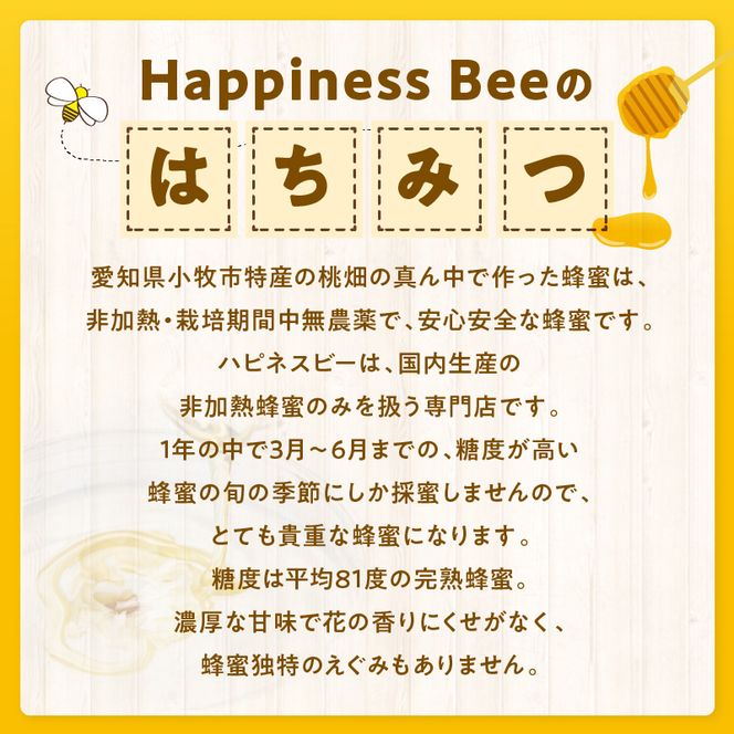 【愛知県小牧市】桃畑で作った完熟非加熱はちみつ200g パウチ入りと生はちみつ入り！国産原料だけで作った「ごはんに合う甘みそ」200g　ポスト便［055A30］
