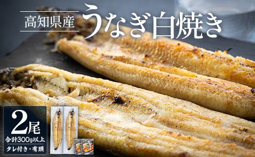 うなぎ白焼き 150〜180g×2尾 国産 鰻 冷凍 蒲焼きタレ付き - 高知県産 エコ包装 加工食品 加工品 惣菜 個包装 お手軽 おかず yw-0057