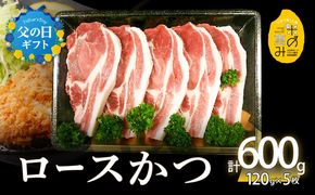 【A02011-C】【父の日ギフト】米の恵み ロースかつ 約120g×5枚 ≪6月15日お届け≫